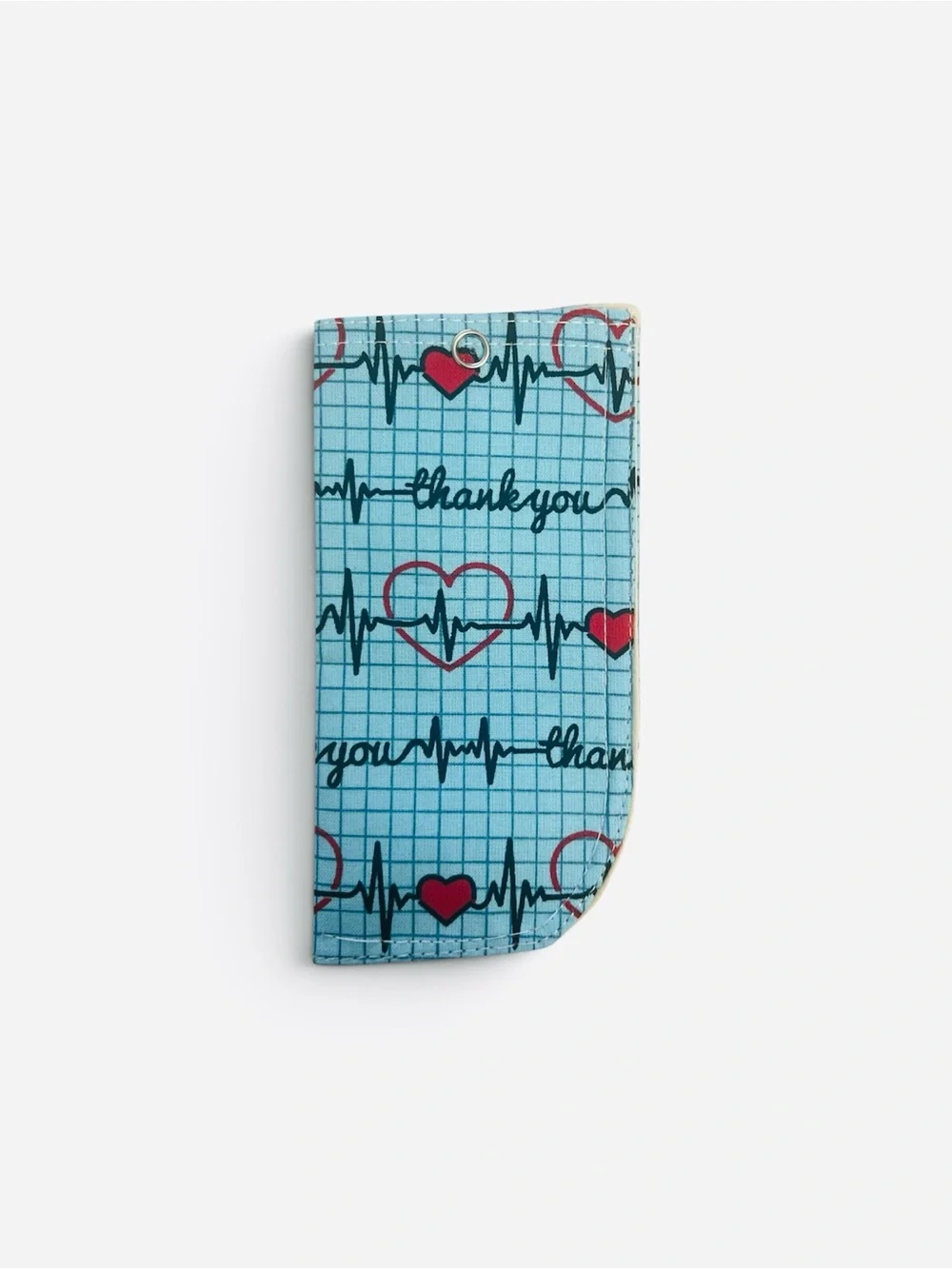 Blue Heartbeat Sunglasses Case